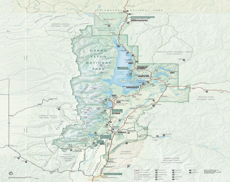 Grand Teton National Park route overview map