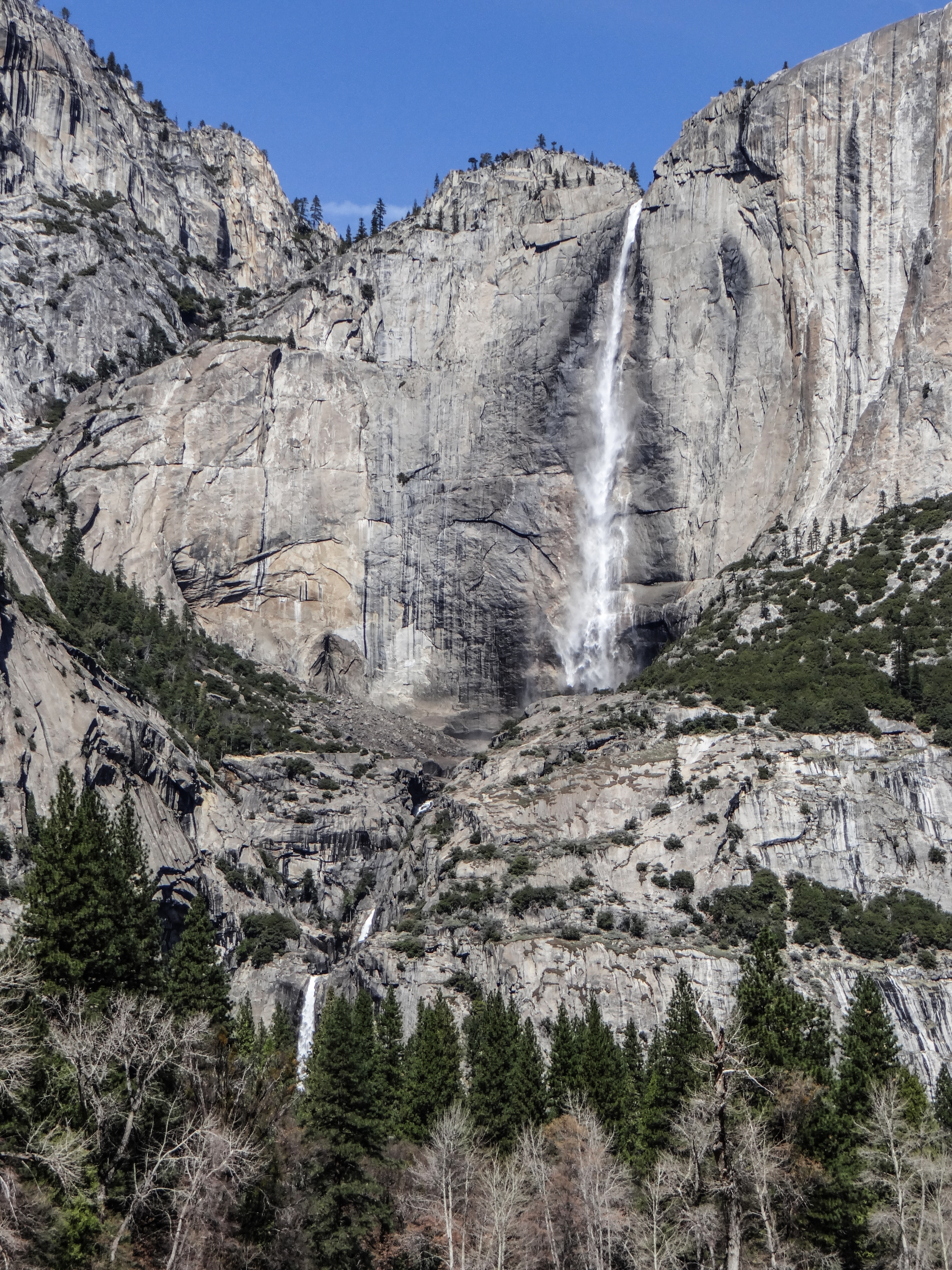 Yosemite Falls descending a granite wall
