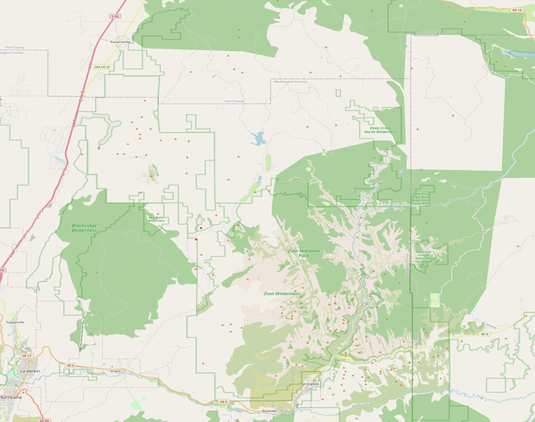Zion National Park route overview map
